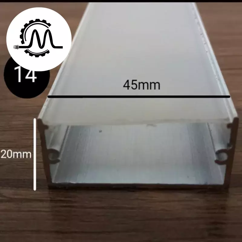 پروفیل چراغ لاینر روکار کد ۱۴ ۴/۵ سانتی به همراه دفیوزر